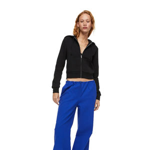 เสื้อฮู้ดแบบครอบตัดสำหรับผู้หญิง,เสื้อครอปพร้อมซิปตะขอน้ำหนักเบาออกแบบเองได้ - Product Image 2