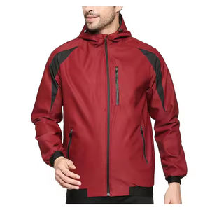 Veste Softshell d'hiver pour hommes en gros veste coupe-vent rouge et noire personnalisée pour vêtements d'extérieur, vêtements de mode et vêtements décontractés - Product Image 1