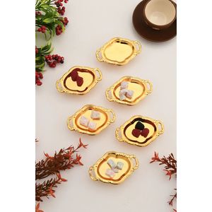 Juego de 6 Soportes para Delicias Turcas Mucit Home Gold Mini, Modelo Ovalado con Base - Product Image 1