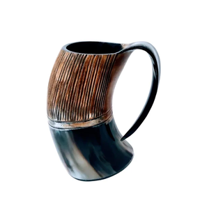 Buffalo Horn <b>Mug</b> <b>Coffee</b> Beverage Cocktail Viking Drinking Horn <b>Mug</b> 200ml Capacity Eco-Friendly <b>Coffee</b> <b>Mug</b> - Product Image 1