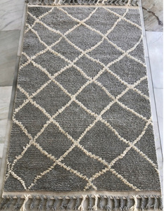 Alfombra anudada a mano peluda marroquí moderna del fabricante directo 100% lana de Color Natural para interiores de casas Alfombras Indias - Product Image 1