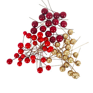 ของตกแต่งคริสต์มาสทรงกลมสีแดง <span class=keywords><strong>ลูก</strong></span>บอลประดับ ผลไม้ประดิษฐ์ <span class=keywords><strong>ลูก</strong></span>เชอร์รี่ ไข่มุก โฟม ผลไม้เล็กๆ สีแดง ผลเบอร์รี่ - Product Image 1