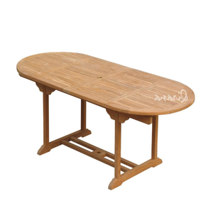 Table à manger de jardin 240 CM Belle finition naturelle Farmhouse Living Room Outdoor Activity Oval Shape Durable Eco-Friendly Teck - Product Image 2