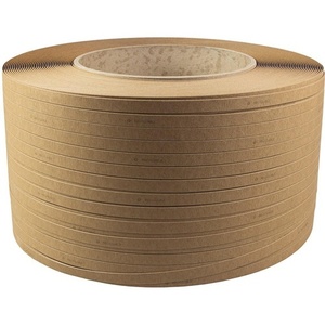 TRANSPAK Bande de cerclage de 12 mm de large, 2000 m de long, 0,6 mm d'épaisseur, ruban adhésif de bureau en papier kraft, lot de 2 - Product Image 1