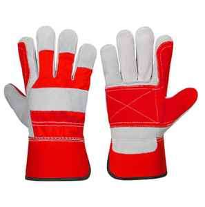 ถุงมือหนังสองชั้นสำหรับใช้ในอุตสาหกรรมถุงมือผ้าฝ้ายเนื้อนุ่มระบายอากาศได้ดีทนทานป้องกันการลื่น - Product Image 6