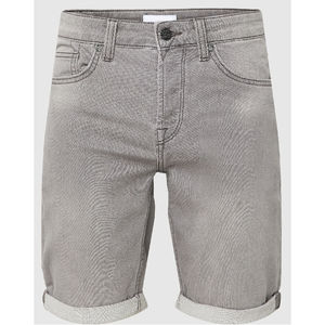 Pantalones cortos de mezclilla para hombre, pantalones cortos de mezclilla finos de moda para hombre, ajustados, ajustados, rectos, con cinturón desgastado, cintura 2025 - Product Image 1