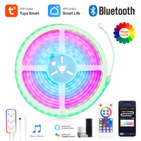 Умная светодиодная неоновая лента Tuya Smart WiFi RGBIC 12В, водонепроницаемая IP65, с синхронизацией цвета, для умного дома, гибкая светодиодная лента PST-NH-5M