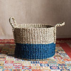 Cesta de Mimbre Azul Marino con Asa, Cesta de Almacenamiento de Mimbre para Organizar el Hogar, Fabricante Vietnamita de Artesanías KINGCRAFTVIET - Product Image 5