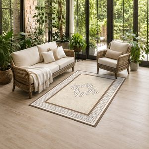 RUGS DEPOT LXDP-0726 Wholesale Terracotta Gold Modern Vintage Digital Printed Machine Washable Chenille Area Rug Non <b>Slip</b> - Product Image 6