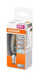 Lampada a Candela LED in Cristallo E14 4.5W 6500K 470Lm (Osram 4058075466135) - Product Image 2