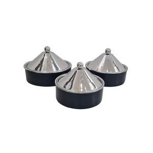 Design exclusif en acier inoxydable finition émaillée marmite de service faite à la main forme arrondie servant de délicieux plats table à manger - Product Image 5