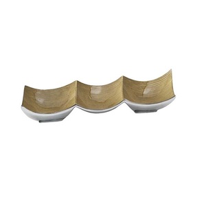 Shiny Polished Leaf Design Hotels Restaurants Home <b>Kitchen</b> Other Event Metal Serving <b>Tray</b> Golden Antique Finishing Server <b>Tray</b> - Product Image 5