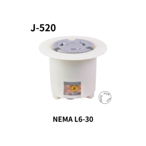 Enchufe Eléctrico Industrial Hubbell Compatible J-520 Twist-Lock NEMA L6-30 30A con Entrada con Brida para Maquinaria Eléctrica - Product Image 1