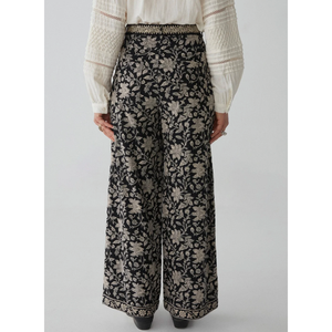 Pantalones Cargo Magnolia Pepa de Pierna Ancha con Cintura Alta, Bordados a Mano, Transpirables y de Estilo Casual con Cierre Elástico - Product Image 4