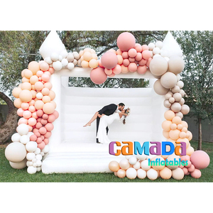 Château gonflable de luxe tout blanc pour adultes et enfants, idéal pour les fêtes de mariage, avec souffleur et kits de réparation inclus - Product Image 5