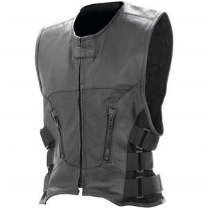 Chaleco bordado de motocicleta para hombre de tendencia 2024, chaleco transpirable de cuero Pu Premium para hombre con hebilla lateral - Product Image 1