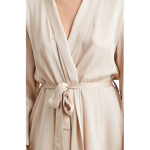 High Quality Custom <b>Satin</b> Women's <b>Long</b> Robe Set Luxury Summer Bridal <b>Night</b> <b>Dress</b> Femme Solid Silk Robe for Spring - Product Image 5