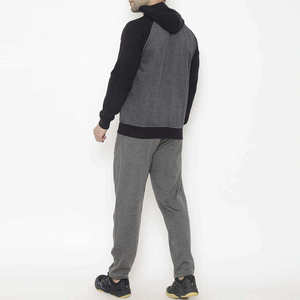 Survêtement gris à fermeture éclair en gros |   Ensemble de survêtement à capuche Pantalon de jogging |   Vêtements de sport coupe classique |   Tenue décontractée de streetwear pour l'entraînement et le quotidien - Product Image 3