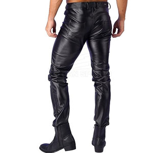 กางเกงผ้าแคนวาสหนังแท้สำหรับผู้ชาย ดีไซน์ล่าสุด บริการ OEM น้ำหนักเบา สวมใส่สบาย ระบายอากาศได้ดี เป็นมิตรกับสิ่งแวดล้อม คุณภาพพรีเมียม ทรงตรง - Product Image 5