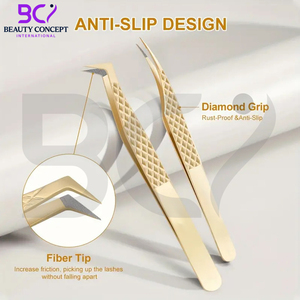 Precision Fiber Tip Tweezers Anti-Slip, Comfortable Grip Design for Eyelash Extensions & Makeup Application Grafted Tweezers - Product Image 2