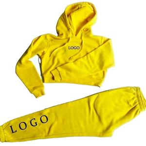 Ensemble sweat à capuche court zippé en molleton respirant pour femme, imprimé floqué, lavé, écologique, style streetwear, col roulé, hiver - Product Image 6