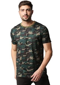 T-shirt camouflage sublimé pour homme, manches courtes, col rond, respirant, pour la gym et la musculation, t-shirt uni camouflage pour homme - Product Image 2
