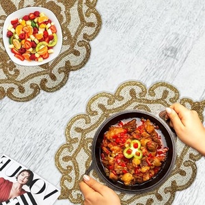 Best Theme Design Glass Beads <b>Placemat</b> Best for Parties and Other Functions Tableware Decorative Design Rounded <b>Placemat</b> Design - Product Image 5