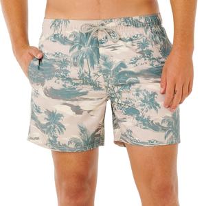 Shorts de bain décontractés pour hommes, taille mi-haute, en toile, style streetwear estival, motif uni, écologiques, respirants et à séchage rapide - Product Image 1