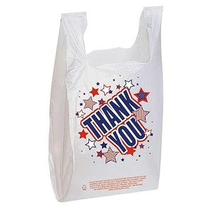 Vente en gros d'usine T-shirt imprimé Shopping sacs en plastique pour l'emballage des aliments supermarché utiliser «merci» sac à emporter - Product Image 4