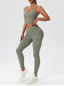 Ensemble de Yoga de haute qualité femmes 4 voies Stretch Yoga ensembles Fitness femmes nouveau 2 pièces Yoga ensemble pêche coeur fesses - Product Image 5