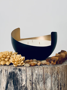 Luxury Black & Gold Metal Candle Bowl in Affordable Price From India - Product Image 3