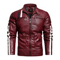 Veste en cuir transfrontalière pour hommes 2024 nouveau manteau en cuir PU pour hommes vêtements de moto grande taille vestes pour hommes pour l'hiver
