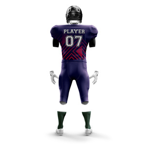 Uniformes de football américain pour hommes adultes personnalisés, maillots et shorts 100% polyester, respirants, séchage rapide, antibactériens, anti-UV - Product Image 5