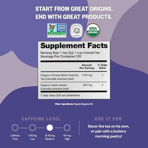FGO Organic Earl Grey Black <b>Tea</b>, 16 Ounce Loose Leaf - Product Image 3