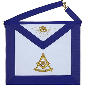 Masonic Hub 100% Lambskin White <b>Leather</b> Hand Embroidered past Master <b>Apron</b> Kit | masonic regalia uniforms accessories - Product Image 1