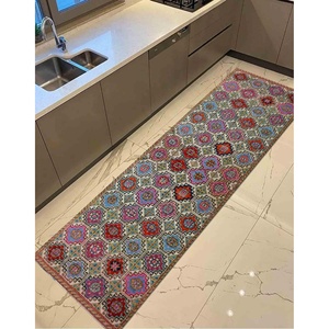 Tapis de couloir à motifs géométriques, tapis imprimé, antidérapant, entrée, design 3D, tapis en chenille - Product Image 1