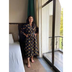 Robe Kimono Légère en Coton Imprimé Tigre pour l'Été, Peignoir Familial Taille Unique, Vêtement d'Intérieur, Imprimé Léopard Tissé pour Demoiselle d'Honneur - Product Image 3