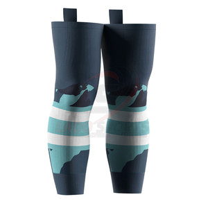 2024 calcetines de hockey sobre hielo profesionales Unisex de alta calidad de alta tripulación Color sólido con logotipo personalizado patrón de impresión de alta calidad - Product Image 3