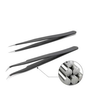 Pince à cils professionnelle renouvelable pour extensions de cils et application de précision Pince à cils en acier inoxydable - Product Image 2