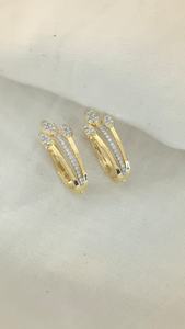 Leaf-Shaped Luxury Hoop <b>Earrings</b> for Women IGI Certified VVS VS E F Lab Grown Diamonds 10k 14k 18k Yellow <b>Gold</b> Plated - Product Image 3