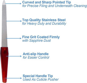 Lime à ongles miniature en acier inoxydable de qualité supérieure, double face, design droit, grain 180, pour une mise en forme lisse sans éclats, logo personnalisé - Product Image 2