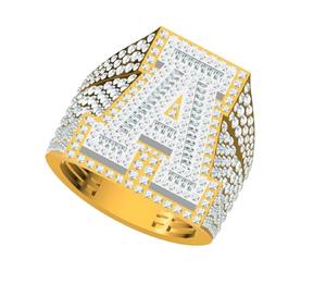 Anillo de Compromiso con Diamantes Redondos de Corte Brillante, Engaste Pavé, Chapado en Oro Amarillo, Certificado IGI, Excelente Regalo para Hombres y Mujeres - Product Image 2