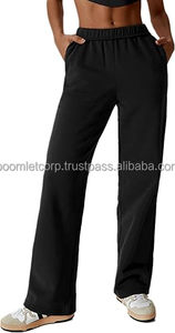 Direct Factory Women's Winter High Quality Breathable Quick Dry Polyester/Cotton Loose Flared Elastic Waist Baggy Jogger <b>Trouser</b> - Product Image 6