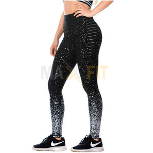 เลกกิ้งเอวสูงสำหรับผู้หญิงเลกกิ้งออกกำลังกายพิมพ์ลายทางปรับแต่งได้แฟชั่น - Product Image 1