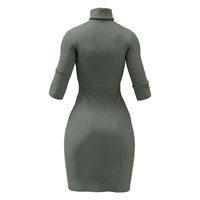 Benutzer definierte Frauen Wolle Winter Einfache gerade Roll kragen pullover Langarm Casual Strick pullover Kleid