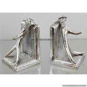 Colección de arte y artesanía creativa moderna, acabado de Color plateado fundido de aluminio, suministros de sujetalibros de diseñador de asta pulida brillante - Product Image 1