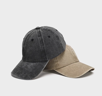 Gorra de Béisbol Personalizada, Lisa, Lavada, de Sarga de Algodón, con Visera Curva, Venta al Por Mayor OEM