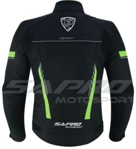 Sapro Motorcycle Riding <b>Jacket</b> <b>Men</b> Black With Neon Green Accents Full Sleeve Windproof All Seasons Moto Sport Wear - Product Image 6