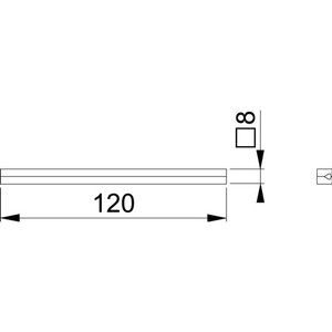 Square Pin Profile Pin <b>8</b> X 120 mm Galvanized <b>Iron</b> 2-Piece HOPPE - Product Image 3