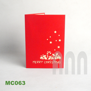 Tarjetas de felicitación de papel 3D cortadas con láser personalizadas Papá Noel con impresión digital de regalo hecha en Vietnam para el día de Navidad - Product Image 2